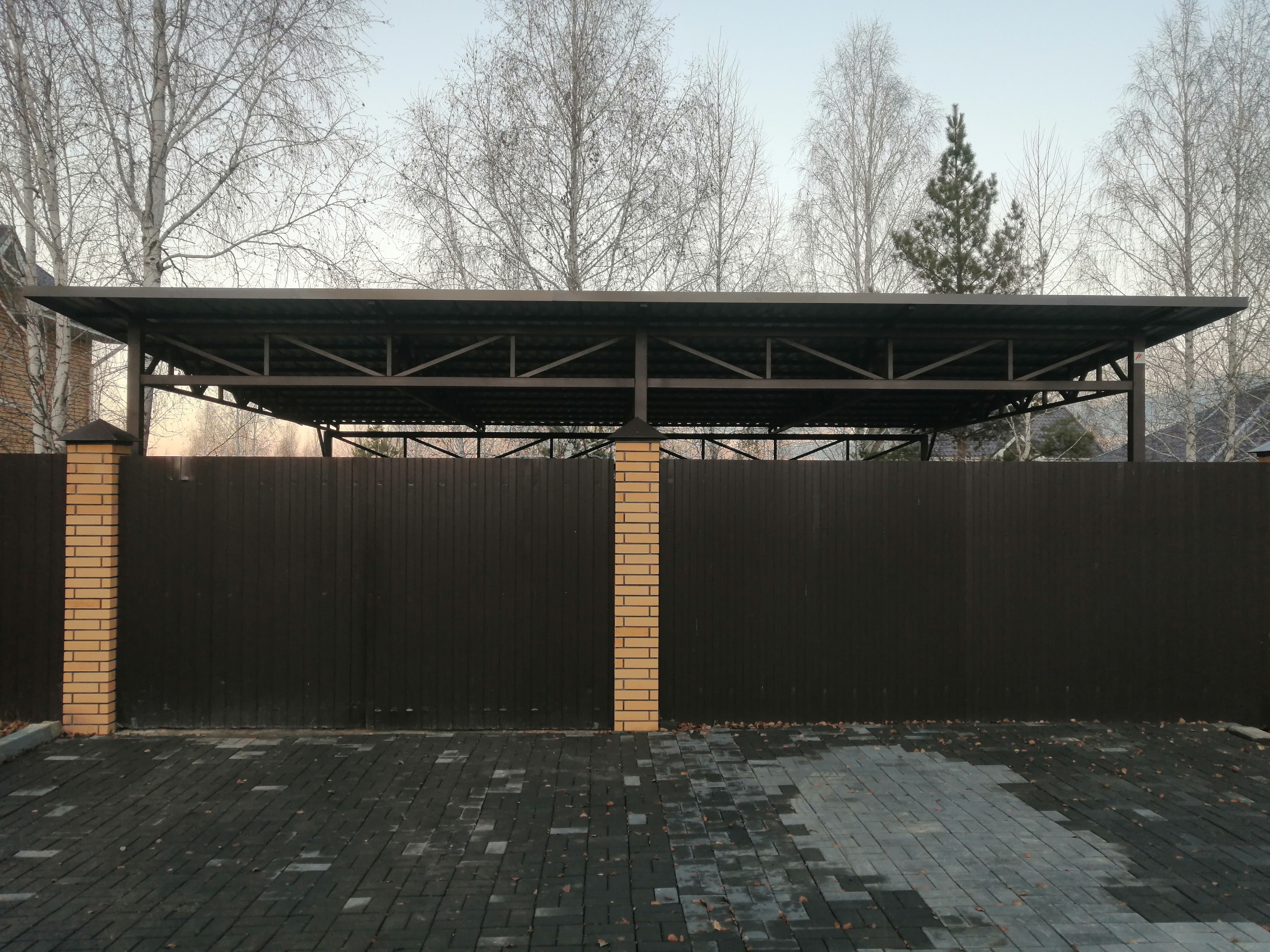 Навес для двух автомобилей д. Малиновка